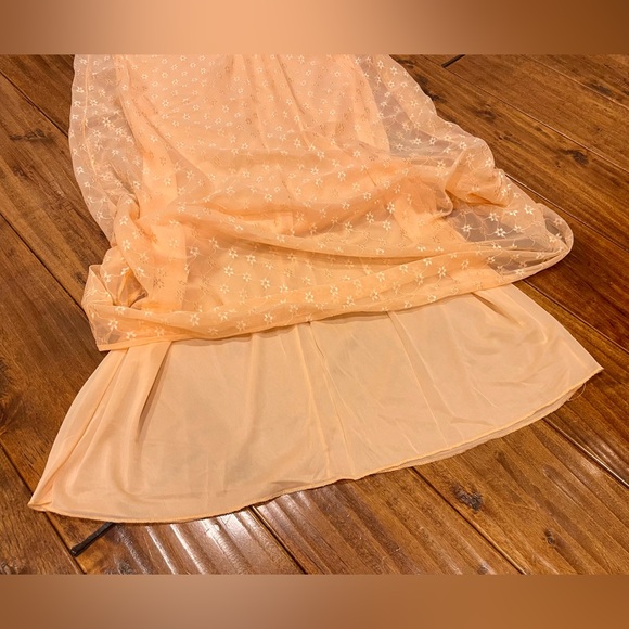 Vintage chiffon and nylon full length nightie nightgown lingerie - Picture 6 of 8